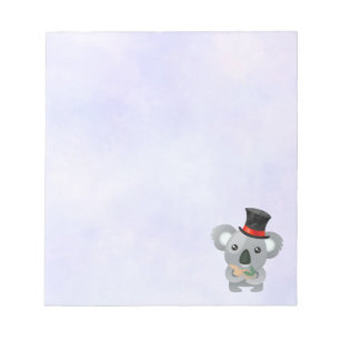 Bloc De Notas Cute Koala en un sombrero negro superior