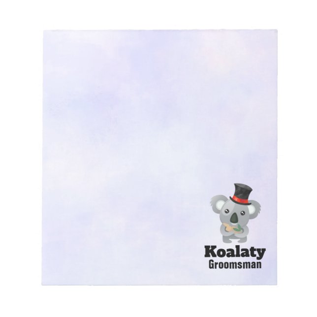 Bloc De Notas Cute Koala Pun Koalaty Groomsman (Frente)