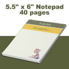 Bloc De Notas Cute leopardo nombre personalizado niños verdes