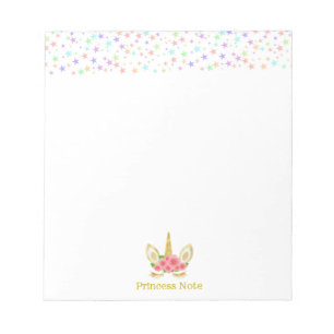 Bloc De Notas Cute Magia Unicornio & Estrellas Multicolor