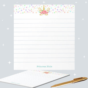 Bloc De Notas Cute Magia Unicornio & Estrellas Multicolor Rayada