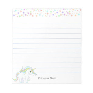 Bloc De Notas Cute Magic Unicorn y estrellas pastel multicolor a