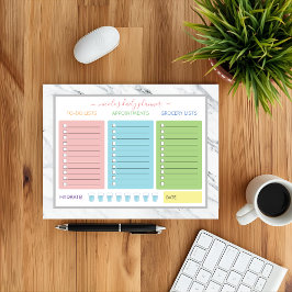 Bloc De Notas Cute Marble Daily Planner