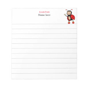 Bloc De Notas Cute Mariquita Rayada