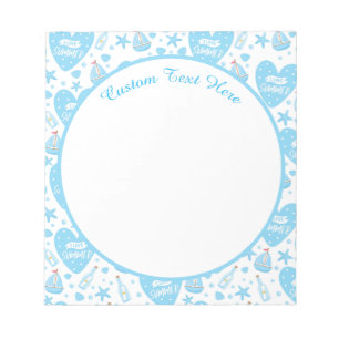 Bloc De Notas Cute me encanta el verano Blue Heart Sail Boat Sta
