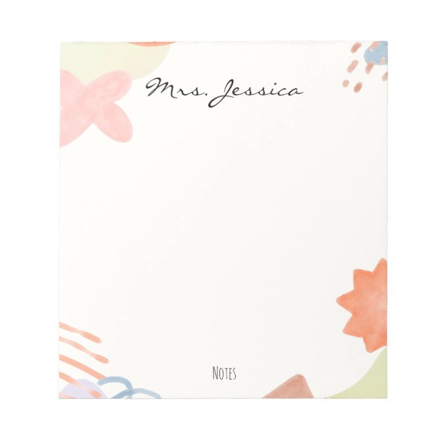 Bloc De Notas Cute Minimalist Boho Teacher Notepad (Frente)