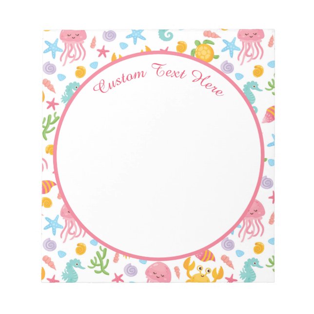 Bloc De Notas Cute Ocean Life Seahori Starfish Turtle  (Frente)