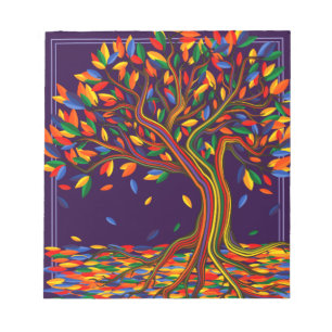 Bloc De Notas Cute otoño arcoiris púrpura otoño Acción de Gracia