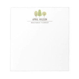 BLOC DE NOTAS CUTE PASTEL GREEN TREE TRIO LANDSCAPING SERVICIO