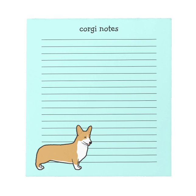 Bloc De Notas Cute Pembroke Welsh Corgi Lined (Frente)