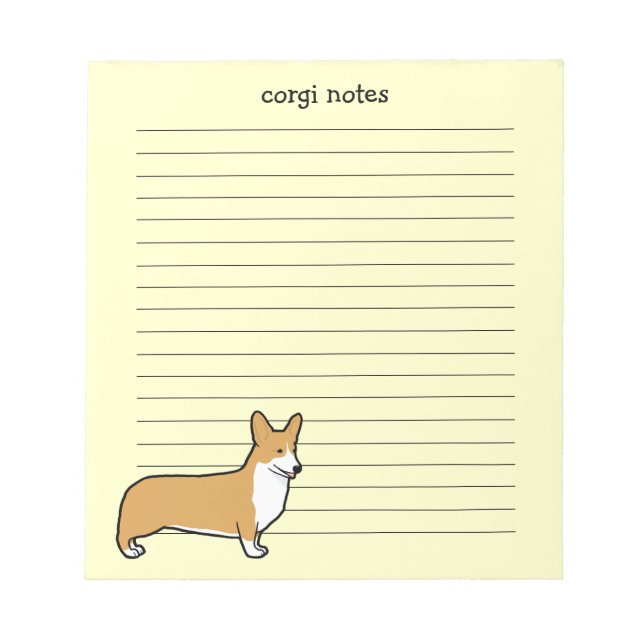 Bloc De Notas Cute Pembroke Welsh Corgi Lined (Frente)