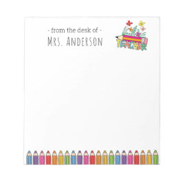Bloc De Notas Cute Pencils Teacher Nombre Notepad