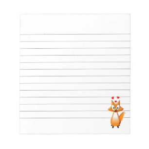 Bloc De Notas Cute Personalizado Fox Animal Lined
