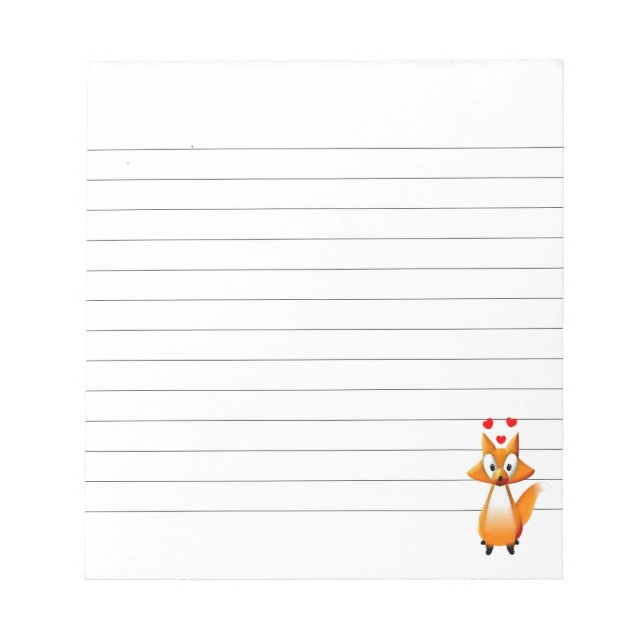 Bloc De Notas Cute Personalizado Fox Animal Lined (Frente)