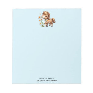 Bloc De Notas Cute Pony Eating Daisies