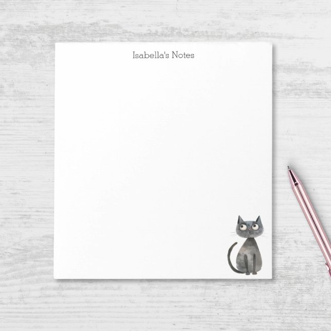 Bloc De Notas Cute Quirky Black Cat Personalized (Subido por el creador)