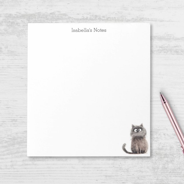 Bloc De Notas Cute Quirky Cat Personalized (Subido por el creador)