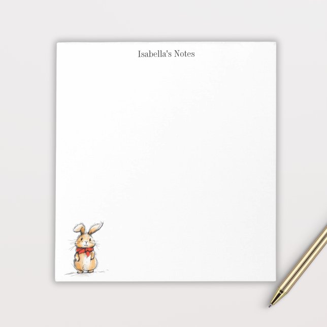 Bloc De Notas Cute Rabbit Bunny Illustration Personalized (Subido por el creador)