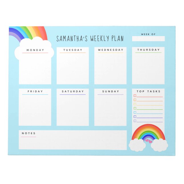Bloc De Notas Cute Rainbow Weekner (Frente)