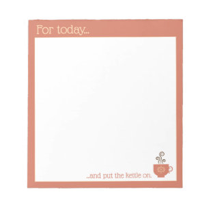 Bloc De Notas Cute Retro para la lista de hoy y pon el Kettle so
