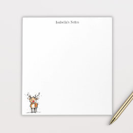 Bloc De Notas Cute Rudolph Reindeer Christmas Illustration
