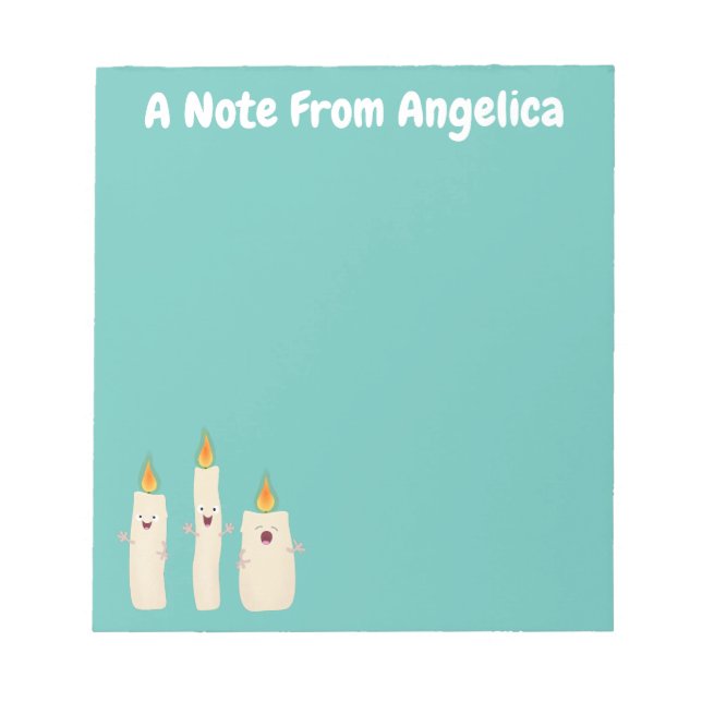 Bloc De Notas Cute singing candle trio cartoon (Frente)