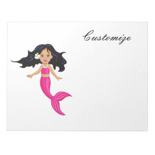 Bloc De Notas Cute Sirena de Cola Rosa Thunder_Cove