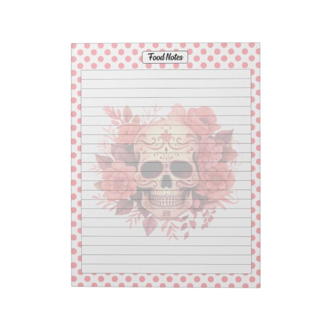 Bloc De Notas Cute Sugar Skull Food Notes (Lado Izquierdo)