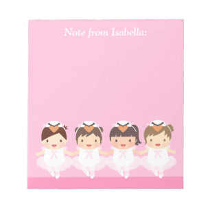 Bloc De Notas Cute Swan Ballet Bailarina Para Niñas