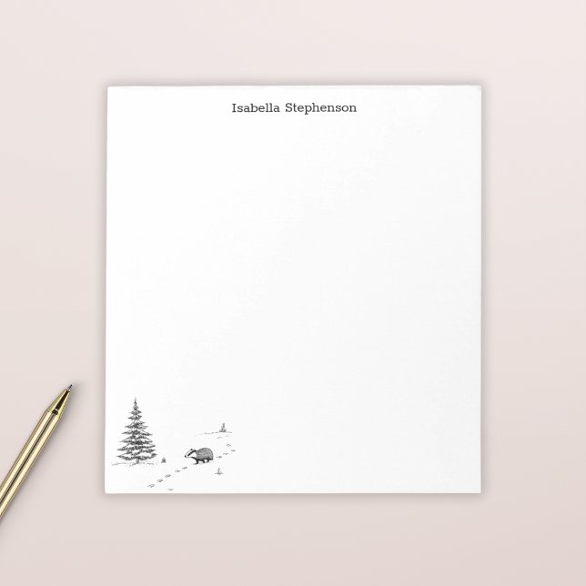 Bloc De Notas Cute Tejón Bosque Caprichoso Personalizado (Subido por el creador)