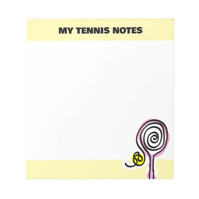 Bloc De Notas Cute tennis notepad with quirky racket drawing (Frente)