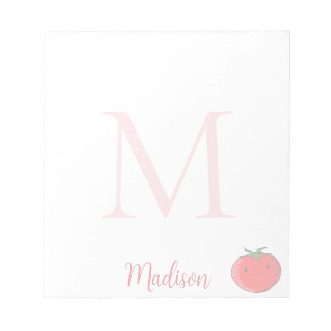 Bloc De Notas Cute Tomato Custom Name Initial  (Frente)