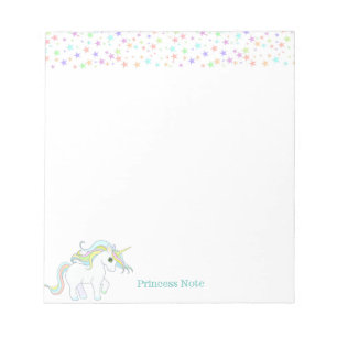 Bloc De Notas Cute Unicornio Mágico & Estrellas Pastel Multicolo