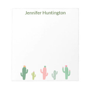 Bloc De Notas Cute Watercolor Succulent Cactus Personalized