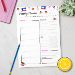 Bloc De Notas Cute Weekly Planner para Artesanos<br><div class="desc">¿Estás buscando un regalo para un artesano en tu vida? Este lindo bloc de notas semanal del planificador incluye ilustraciones de máquinas de coser vintage,  pegamento artesanal,  hilo y mariposas de papel en rosa y azul. Manténgase atento a sus tareas pendientes,  horarios,  hábitos y prioridades.</div>