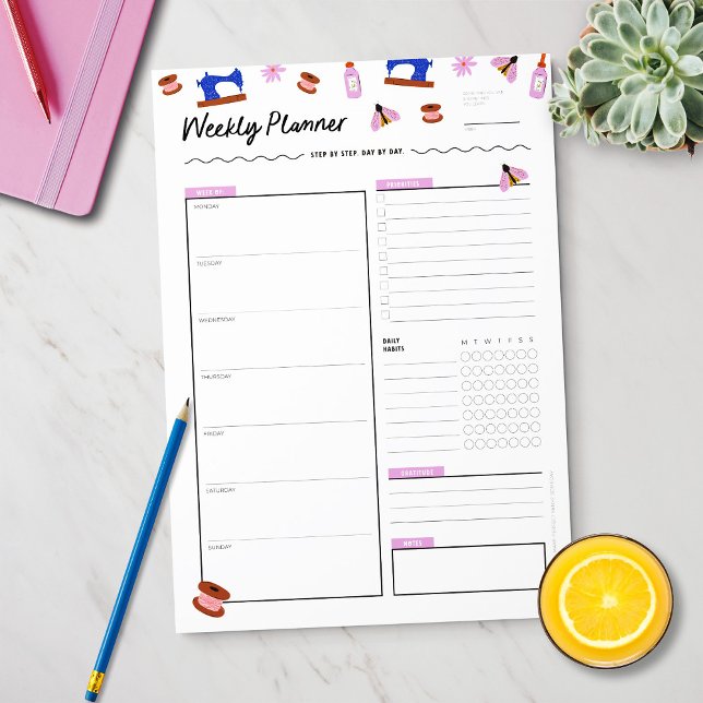 Bloc De Notas Cute Weekly Planner para Artesanos (Subido por el creador)