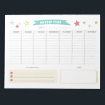 Bloc De Notas Cute Weekly Planner para Niños<br><div class="desc">Este planificador semanal tiene espacio para escribir sus tareas pendientes de lunes a viernes,  y un lugar para anotar sus objetivos y notas semanales. Cuenta con un bonito diseño para los niños. ¡También puedes usar esto como lista de compras o para la escuela!</div>