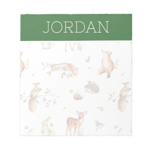 Bloc De Notas Cute Woodland Animal Friends Pattern