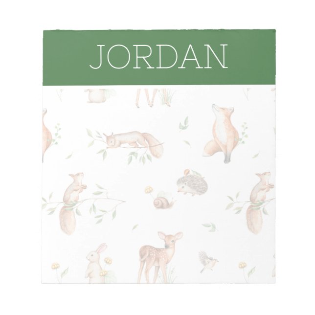 Bloc De Notas Cute Woodland Animal Friends Pattern (Frente)
