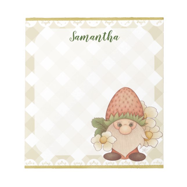 Bloc De Notas Cute Woodland Strawberry Gnome (Frente)