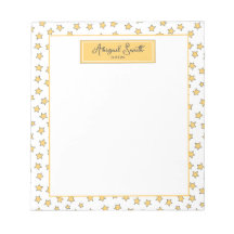 Cute Yellow Stars Pattern Niños Notepad