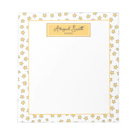 Bloc De Notas Cute Yellow Stars Pattern Niños Notepad