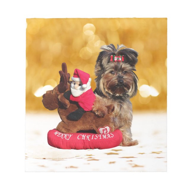 Bloc De Notas Cute Yorkshire Terrier Merry Christmas (Frente)