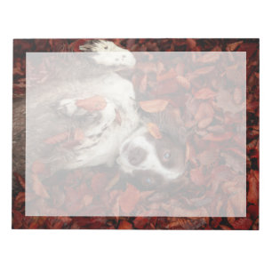 Bloc De Notas Cutest Baby Animals   Spaniel in Autumn Leaves