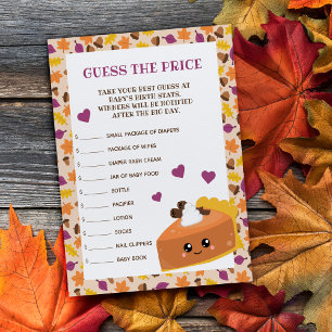 Bloc De Notas Cutie Pie Fall Baby Shower Adivinan el precio