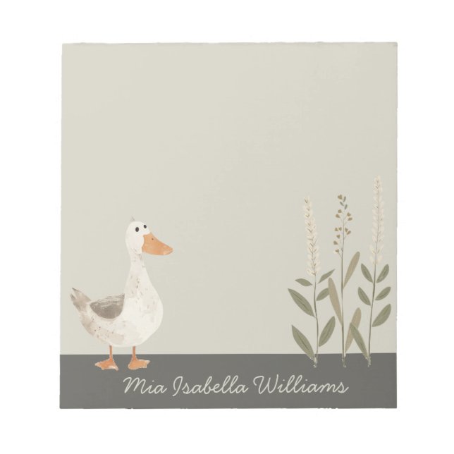 Bloc De Notas Cuto acuarela Goose Notepad personalizable (Frente)