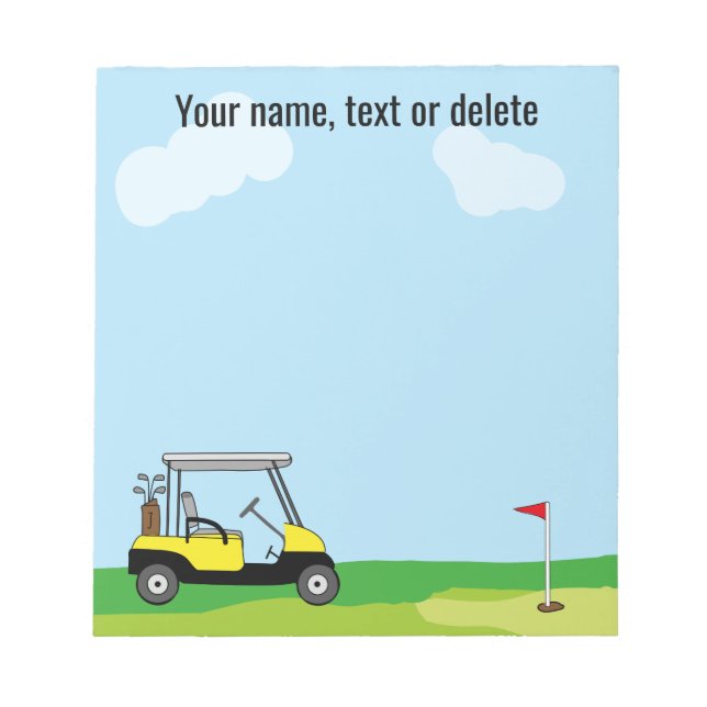 Bloc De Notas Cuto de golf personalizado (Frente)