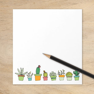 Bloc De Notas Cuto Ilustrado Suculento borde Jardín