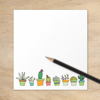 Bloc De Notas Cuto Ilustrado Suculento borde Jardín