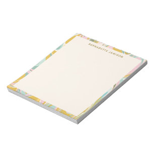 Bloc De Notas Cuto Resumen Marble Swirl Oro Rosa Personalizado